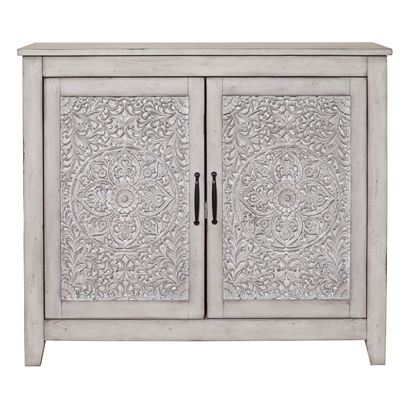 Origins by Alpine Aria Small Wood Accent Chest in Weathered Light Gray