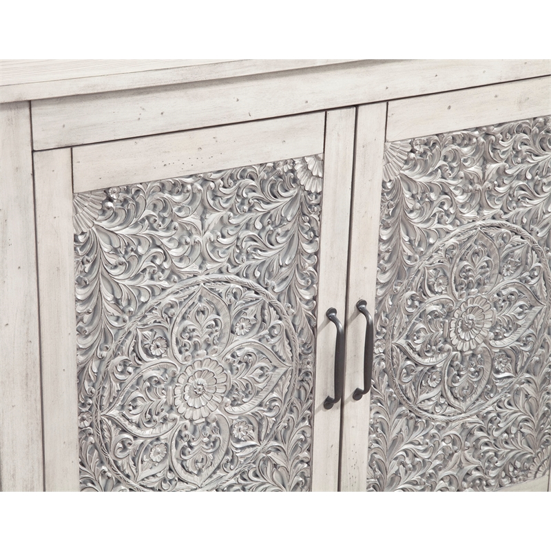 Origins by Alpine Aria Small Wood Accent Chest in Weathered Light Gray