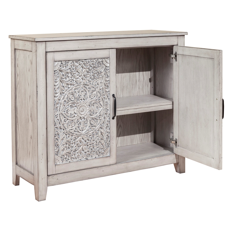 Origins by Alpine Aria Small Wood Accent Chest in Weathered Light Gray