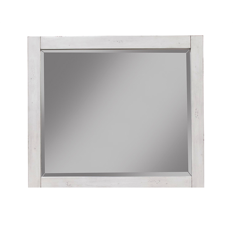 Origins by Alpine Aria Wood Mirror in Weathered Light Gray