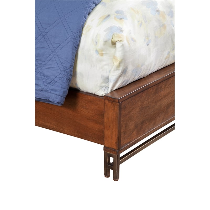 Origins by Alpine Trig Queen Wood Panel Bed in Antique Brown