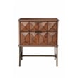 Origins by Alpine Trig Wood 2 Drawer Nightstand in Antique Brown