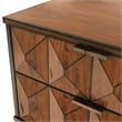 Origins by Alpine Trig Wood 2 Drawer Nightstand in Antique Brown