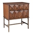 Origins by Alpine Trig Wood 2 Drawer Nightstand in Antique Brown
