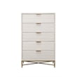 Origins by Alpine White Pearl Wood 5 Drawer Chest in White