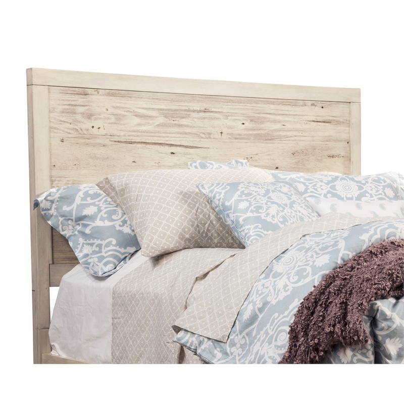 Origins by Alpine Malibu Full Wood Bed in Distressed White