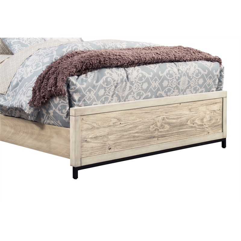 Origins By Alpine Malibu Full Wood Bed In Distressed White 2800 08f
