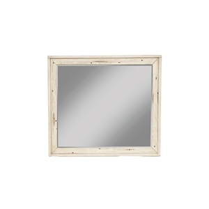 Origins by Alpine Malibu Wood Mirror in Distressed White