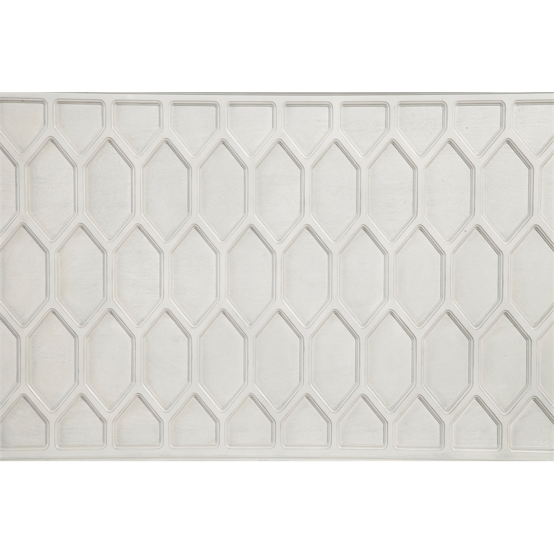 Origins by Alpine Denver Queen Wood Panel Bed in Light Gray