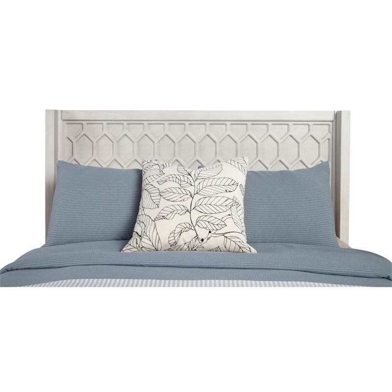 Origins by Alpine Denver Standard King Wood Panel Bed in Light Gray
