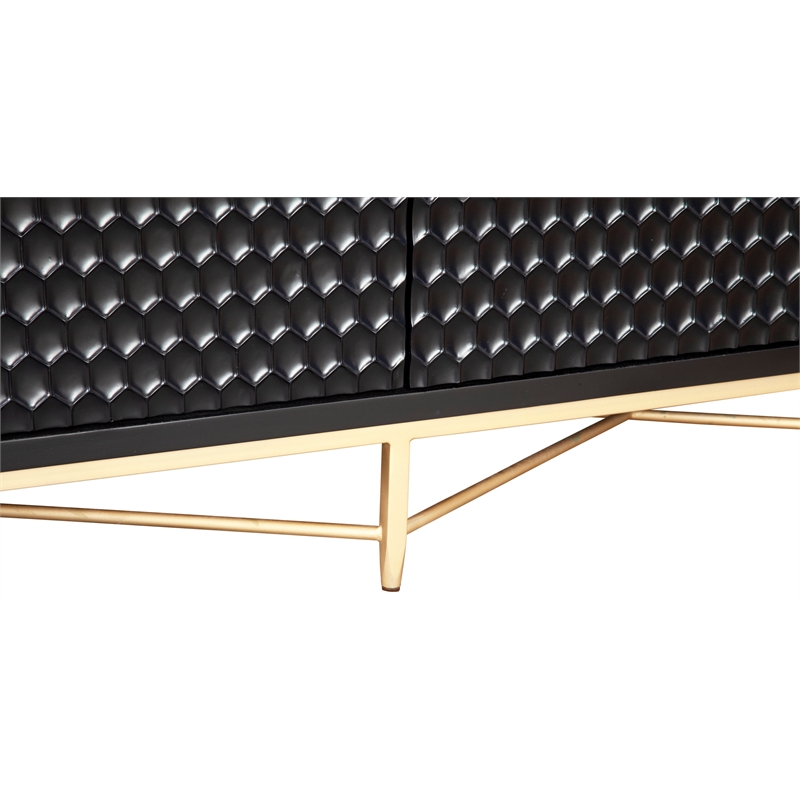 Origins by Alpine Black Pearl Seven Drawer Wood Dresser in Black