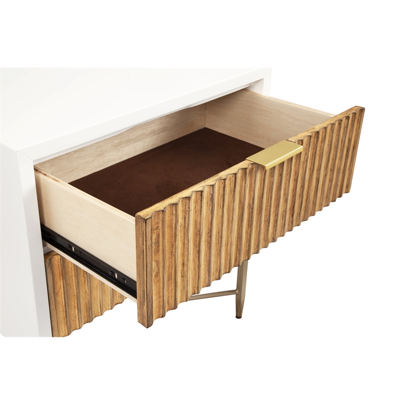 Origins by Alpine Larsen 2 Drawer Nightstand in White