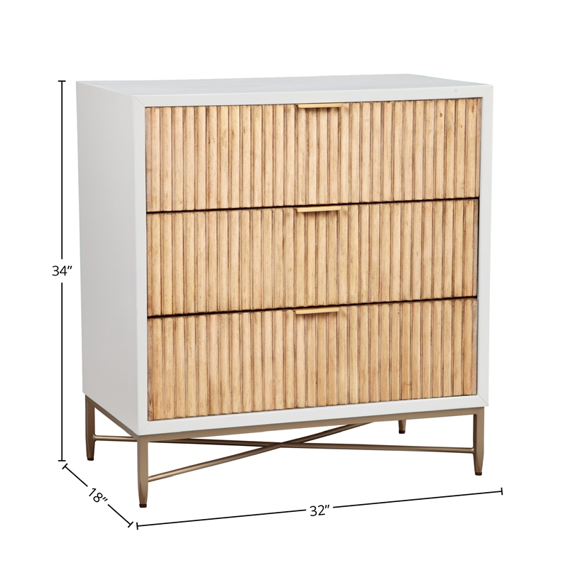 Origins by Alpine Larsen 3 Drawer Small Chest in White