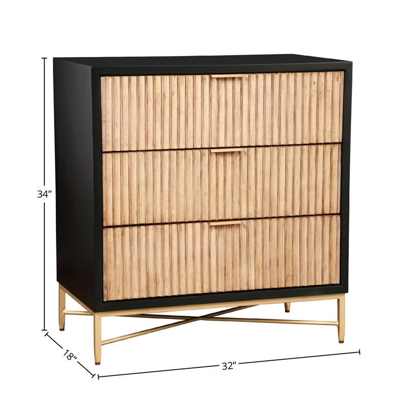 Origins by Alpine Larsen 3 Drawer Small Chest in Black