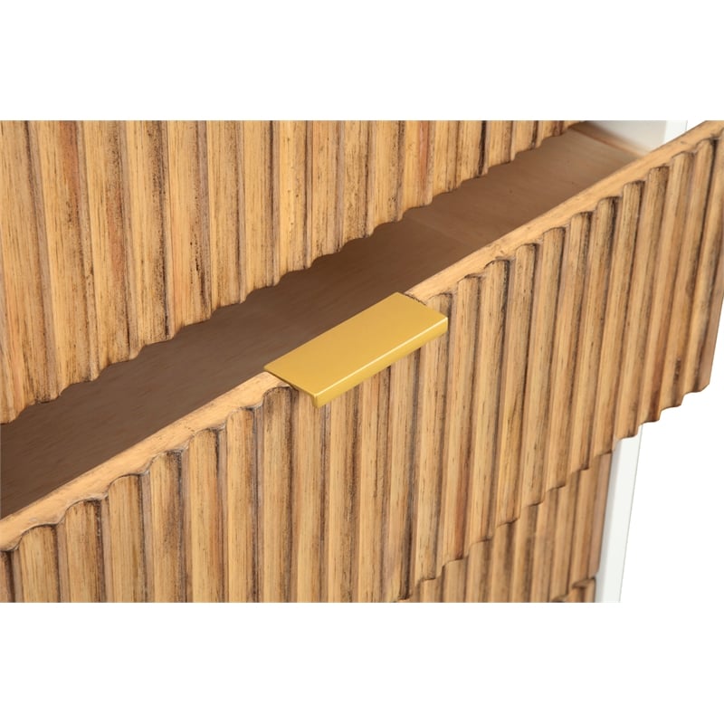 Origins by Alpine Wood 5 Drawer Larsen Chest in White