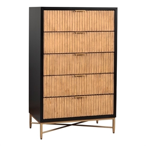 Origins by Alpine 5-Drawers Larsen Bedroom Chest in Black