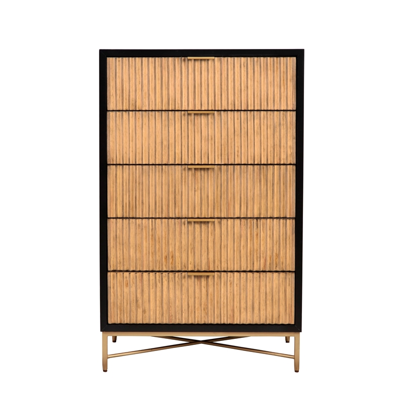 Origins by Alpine 5-Drawers Larsen Bedroom Chest in Black