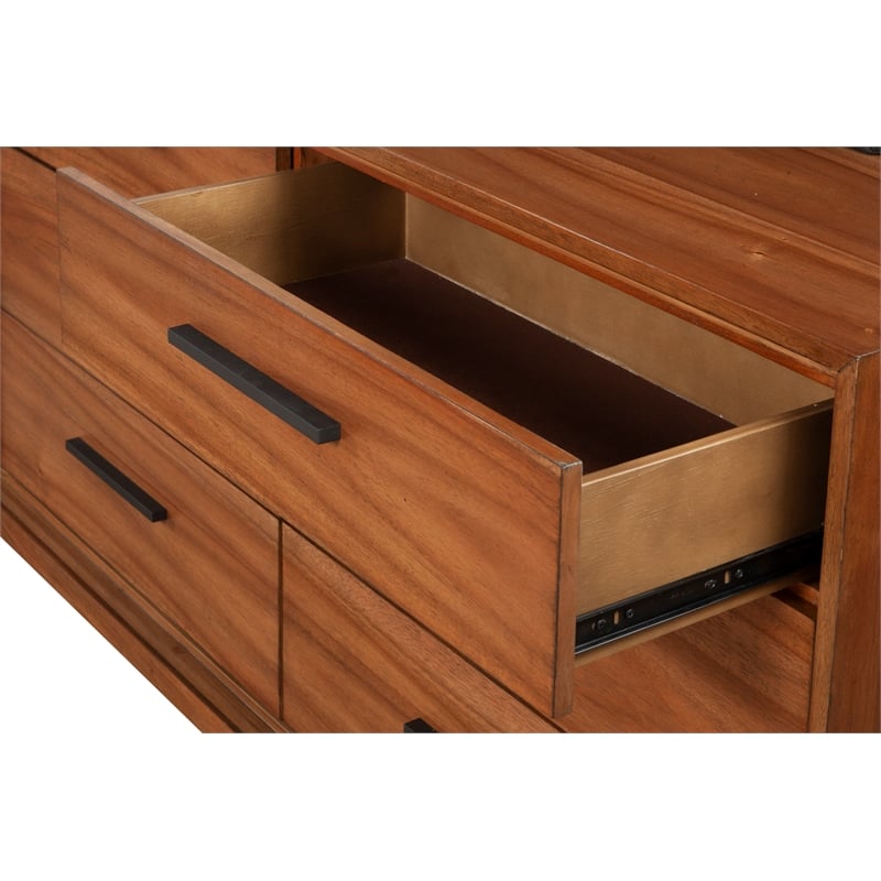 Origins by Alpine 6 Drawer Nova Dresser in Honey Maple (Brown)