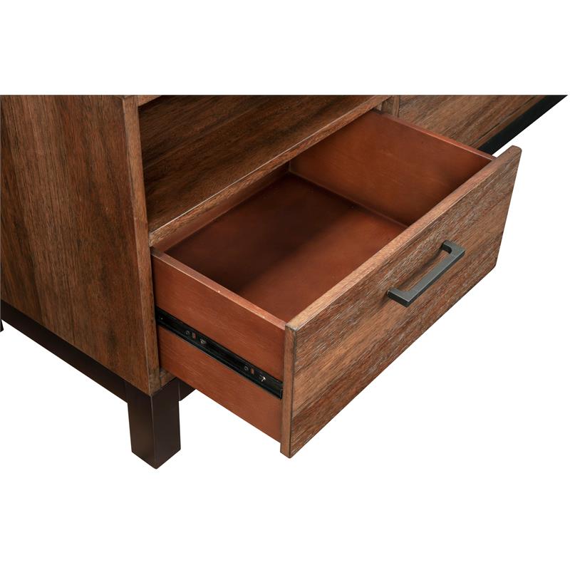 Origins by Alpine Weston TV Console in Rustic Pine (Brown)