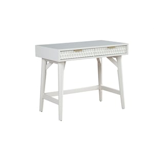 Origins by Alpine White Pearl Mini Wood Desk in White