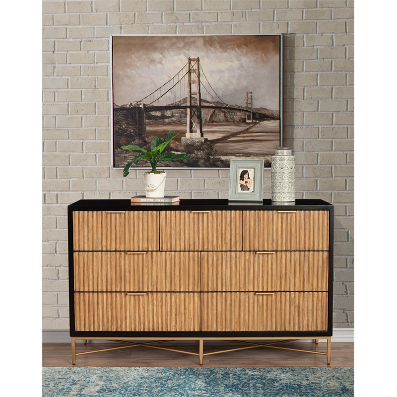 Origins by Alpine Larsen 7 Drawer Dresser in Black