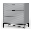Origins by Alpine Milo 3 Drawer Small Chest in Light Slate Grey