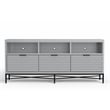 Origins by Alpine Milo 3 Drawer TV Console in Light Slate Grey