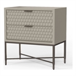 Origins by Alpine Milo 2 Drawer Nightstand in Taupe