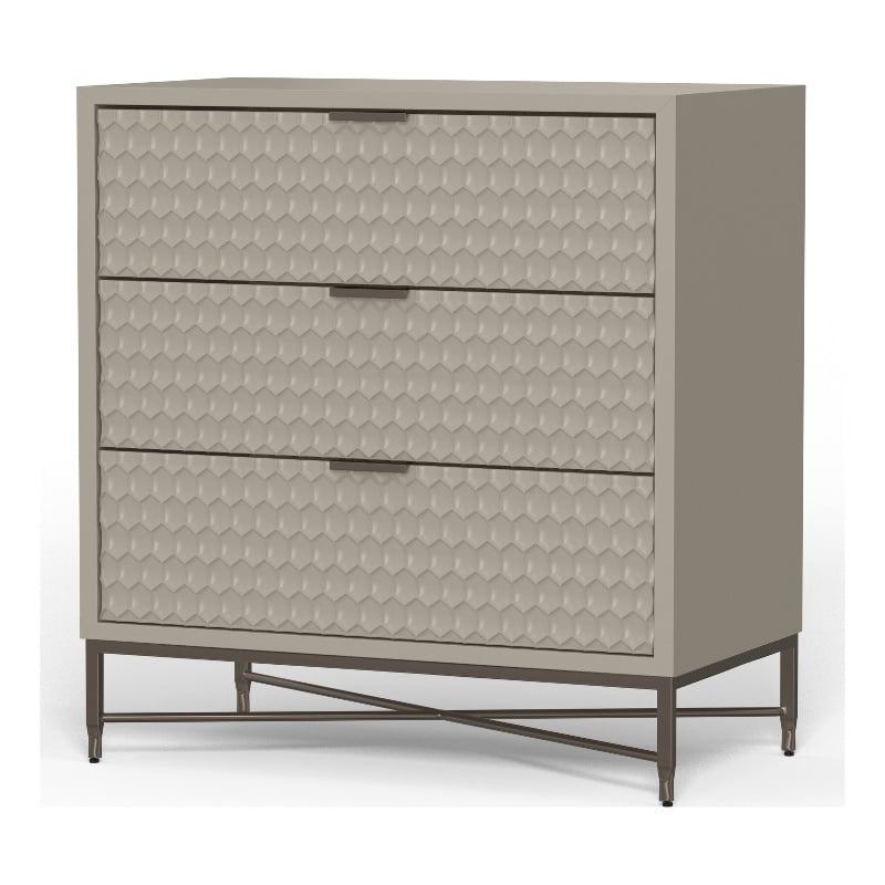 Origins by Alpine Milo 3 Drawer Small Chest in Taupe