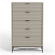 Origins by Alpine Milo 5 Drawer Chest in Taupe