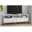 Origins by Alpine Casey 3 Drawer TV Console in White