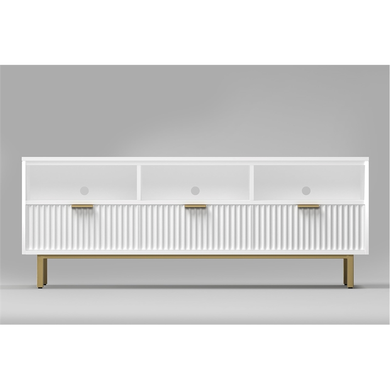 Origins by Alpine Casey 3 Drawer TV Console in White