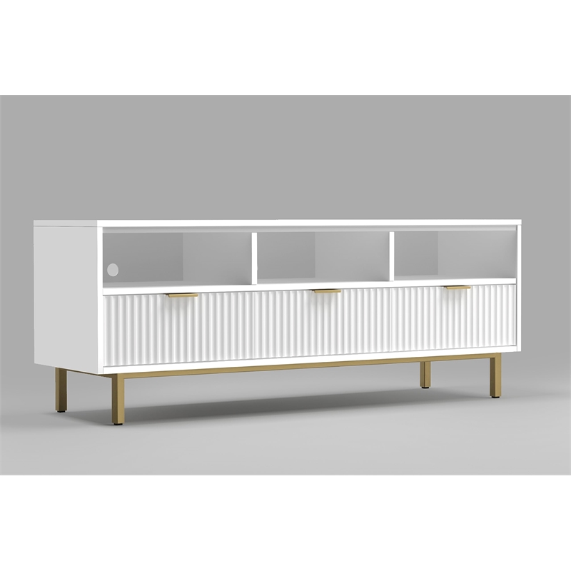 Origins by Alpine Casey 3 Drawer TV Console in White