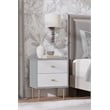 Origins by Alpine Saige Wood 2 Drawer Nightstand in Weathered White-Gray