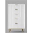 Origins by Alpine Saige Wood 2 Drawer Nightstand in Weathered White-Gray