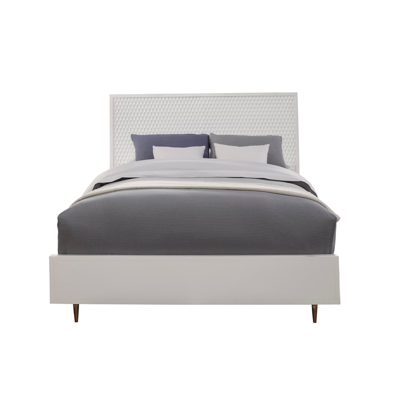 Origins by Alpine Saige Wood 2 Drawer Nightstand in Weathered White-Gray