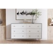 Origins by Alpine Saige Wood 6 Drawer Dresser in Weathered White-Gray