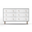 Origins by Alpine Saige Wood 6 Drawer Dresser in Weathered White-Gray