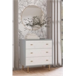 Origins by Alpine Saige Wood 3 Drawer Small Chest in Weathered White-Gray