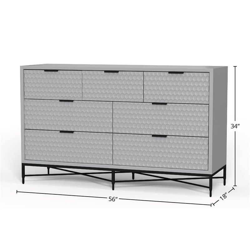 Origins by Alpine Saige Wood 3 Drawer Small Chest in Weathered White-Gray