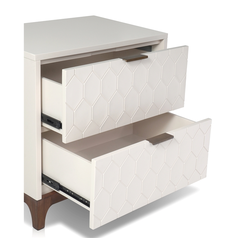 Origins by Alpine Kara 24 in. W Wood 2 Drawer Nightstand