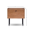 Origins by Alpine Kyra Nightstand in Chestnut