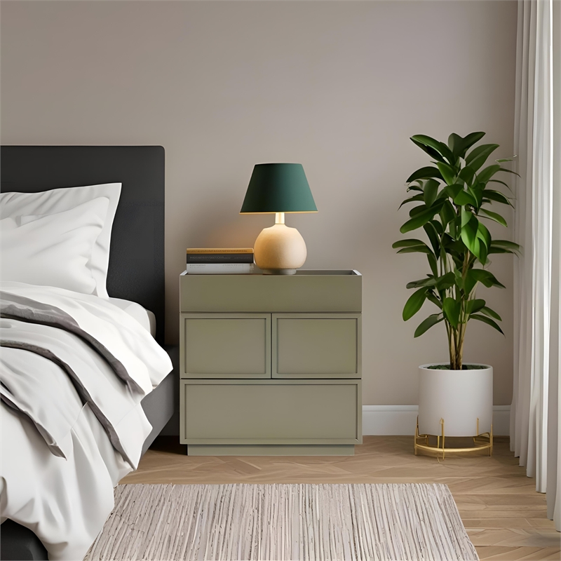 Luca Nightstand in Olive Green