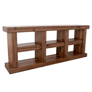 Sequoia 80 in. W Wood Console Table with Open Storage in Walnut