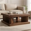 Sequoia 42 in. W Square Wood Coffee Table in Walnut