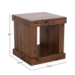 Sequoia 24.5 in. W Square End Table in Walnut