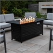 Origins by Alpine Vista Rectangular Fire Pit Table in Hammered Black