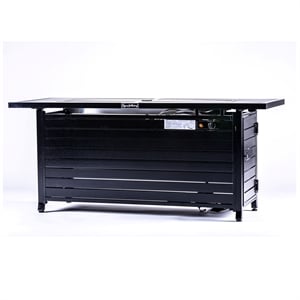 Origins by Alpine Vista Rectangular Fire Pit Table in Hammered Black