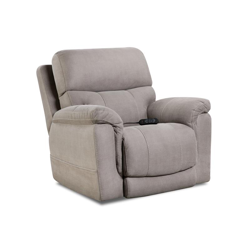 Russell Triple Power Recliner in Dove Gray Fabric - 961759717-R