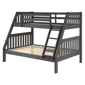Chelsea Home Furniture Bonnie Twin Over Full Mission Bunk Bed in Gray